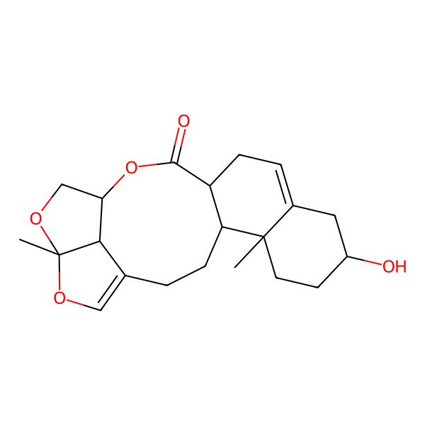 2D Structure of (4S,5R,8S,13R,16S,19R,22R)-8-hydroxy-5,19-dimethyl-15,18,20-trioxapentacyclo[14.5.1.04,13.05,10.019,22]docosa-1(21),10-dien-14-one