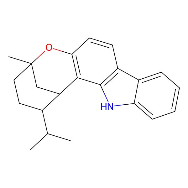 2D Structure of 16-Methyl-19-propan-2-yl-15-oxa-4-azapentacyclo[14.3.1.02,14.03,11.05,10]icosa-2(14),3(11),5,7,9,12-hexaene