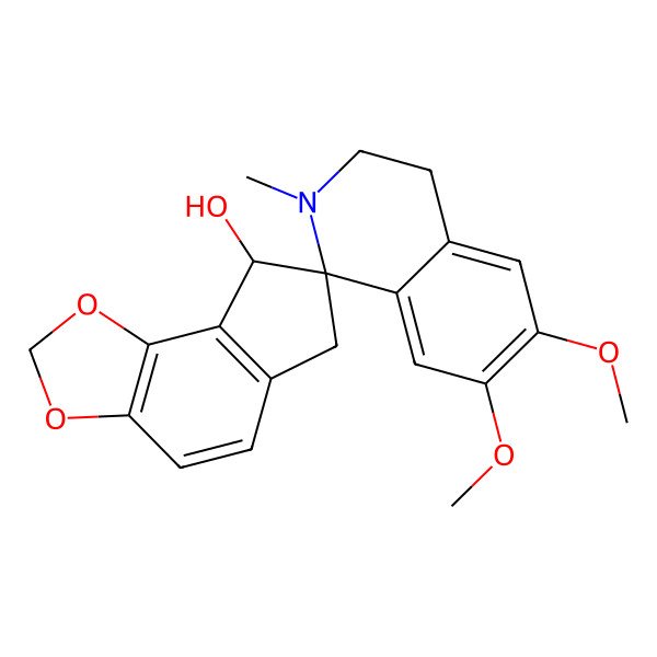 2D Structure of (1S,8'R)-6,7-dimethoxy-2-methylspiro[3,4-dihydroisoquinoline-1,7'-6,8-dihydrocyclopenta[g][1,3]benzodioxole]-8'-ol