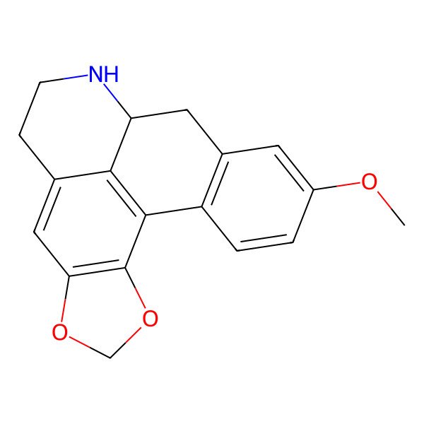 2D Structure of (12S)-16-methoxy-3,5-dioxa-11-azapentacyclo[10.7.1.02,6.08,20.014,19]icosa-1(20),2(6),7,14(19),15,17-hexaene