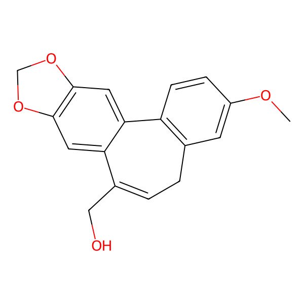 2D Structure of (5-Methoxy-14,16-dioxatetracyclo[9.7.0.02,7.013,17]octadeca-1(18),2(7),3,5,9,11,13(17)-heptaen-10-yl)methanol