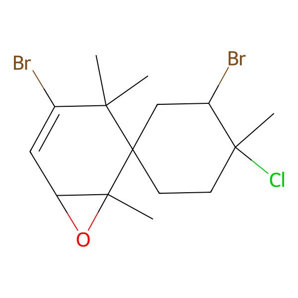 2D Structure of (1R,1'S,2'S,5R,6S)-2',3-dibromo-1'-chloro-1',4,4,6-tetramethylspiro[7-oxabicyclo[4.1.0]hept-2-ene-5,4'-cyclohexane]