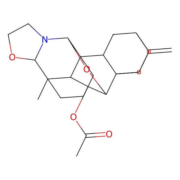 2D Structure of [(7R,12S,20S,21R)-12-methyl-4-methylidene-14,19-dioxa-17-azaheptacyclo[10.7.2.22,5.02,7.08,18.08,21.013,17]tricosan-20-yl] acetate