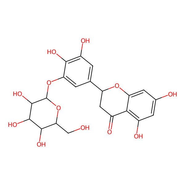 2D Structure of 2-[3,4-Dihydroxy-5-[3,4,5-trihydroxy-6-(hydroxymethyl)oxan-2-yl]oxyphenyl]-5,7-dihydroxy-2,3-dihydrochromen-4-one