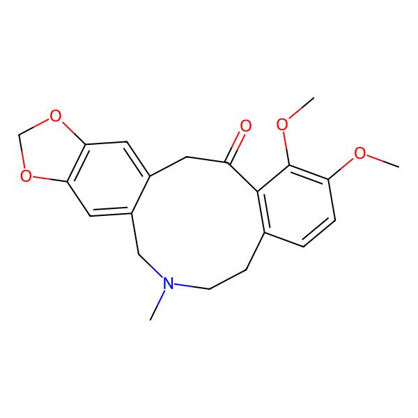 2D Structure of 1,2-Dimethoxy-7-methyl-5H,6H,8H,11H,14H-benzo[1'',2''-4',5']azecino[9',8'-2,1]benzo[4,5-d]1,3-dioxolan-15-one