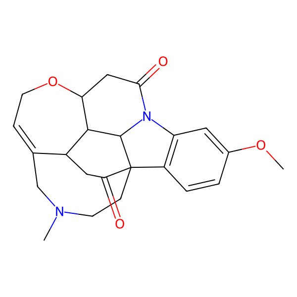 2D Structure of (24S)-16-methoxy-4-methyl-9-oxa-4,13-diazahexacyclo[11.6.5.01,24.06,22.010,23.014,19]tetracosa-6,14(19),15,17-tetraene-12,20-dione