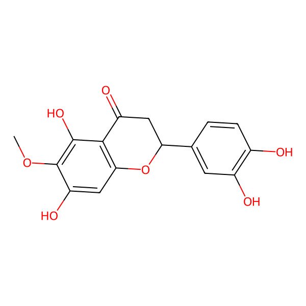 2D Structure of (2S)-2-(3,4-dihydroxyphenyl)-5,7-dihydroxy-6-methoxy-2,3-dihydrochromen-4-one 2D Structure of (2S)-2-(3,4-dihydroxyphenyl)-5,7-dihydroxy-6-methoxy-2,3-dihydrochromen-4-one