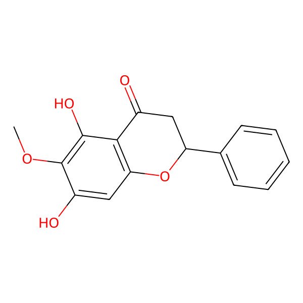2D Structure of Flavanone, 5,7-dihydroxy-6-methoxy-
