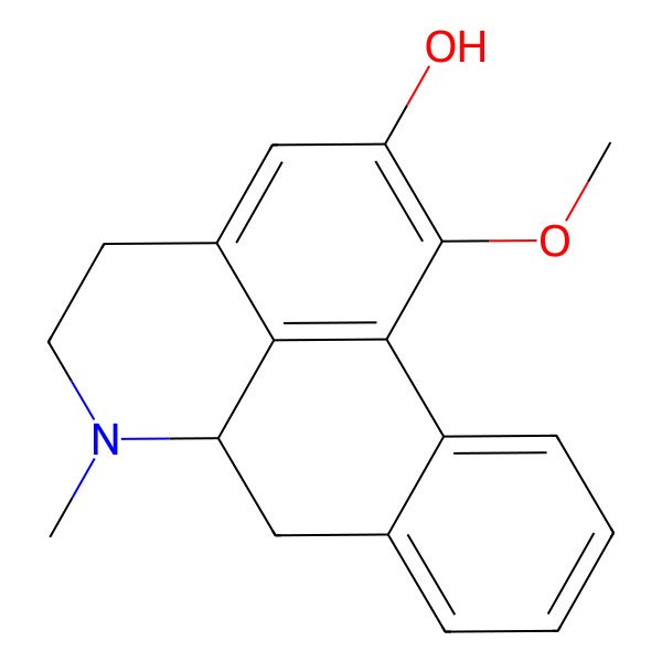 2D Structure of 2-Hydroxy-1-methoxyaporphine