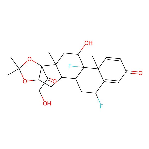 2D Structure of (6alpha,11beta,16alpha)-6,9-Difluoro-11,21-dihydroxy-16,17-[(1-methylethylidene)bis(oxy)]pregna-1,4-diene-3,20-dione