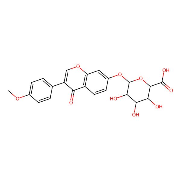 2D Structure of 3-(4-Methoxyphenyl)-4-oxo-4H-chromen-7-yl beta-D-glucopyranosiduronic acid