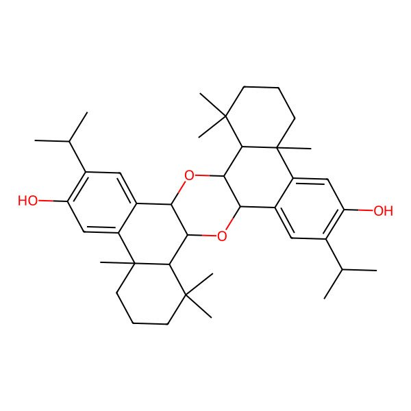 2D Structure of (1R,3R,10S,15S,16R,18R,25S,30S)-10,14,14,25,29,29-hexamethyl-6,21-di(propan-2-yl)-2,17-dioxaheptacyclo[16.12.0.03,16.04,9.010,15.019,24.025,30]triaconta-4,6,8,19,21,23-hexaene-7,22-diol