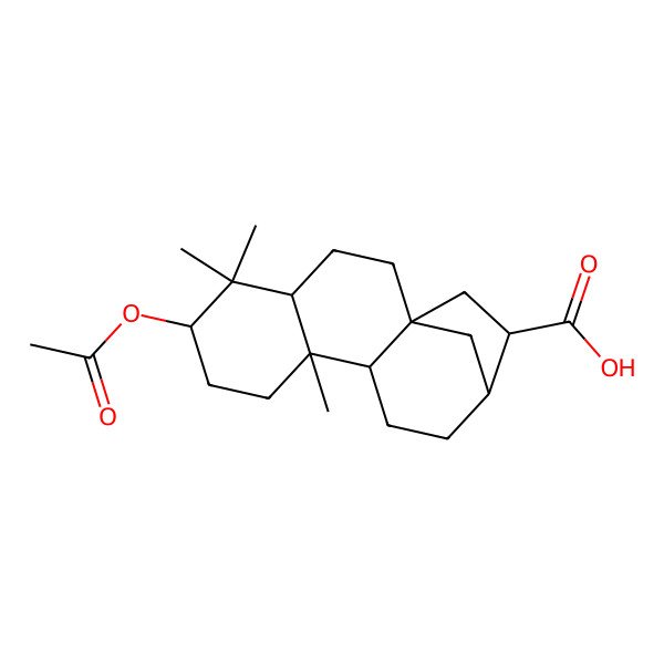2D Structure of (1S,4S,6R,9S,10R,13R,14R)-6-acetyloxy-5,5,9-trimethyltetracyclo[11.2.1.01,10.04,9]hexadecane-14-carboxylic acid