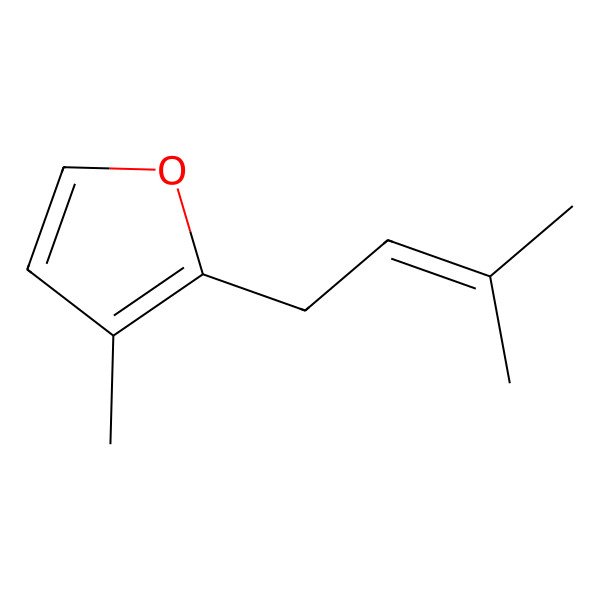 2D Structure of Furan, 3-methyl-2-(3-methyl-2-butenyl)-
