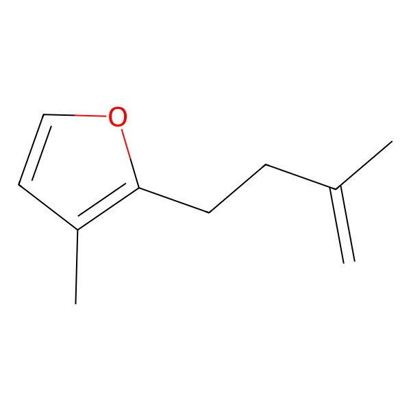 2D Structure of Furan, 3-methyl-2-(3-methyl-3-butenyl)-