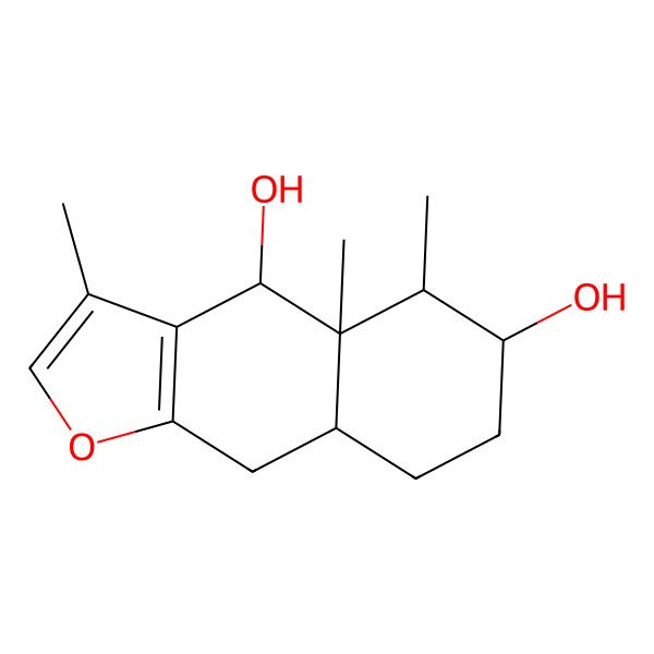 2D Structure of (4S,4aS,5R,6S,8aR)-3,4a,5-trimethyl-5,6,7,8,8a,9-hexahydro-4H-benzo[f][1]benzofuran-4,6-diol