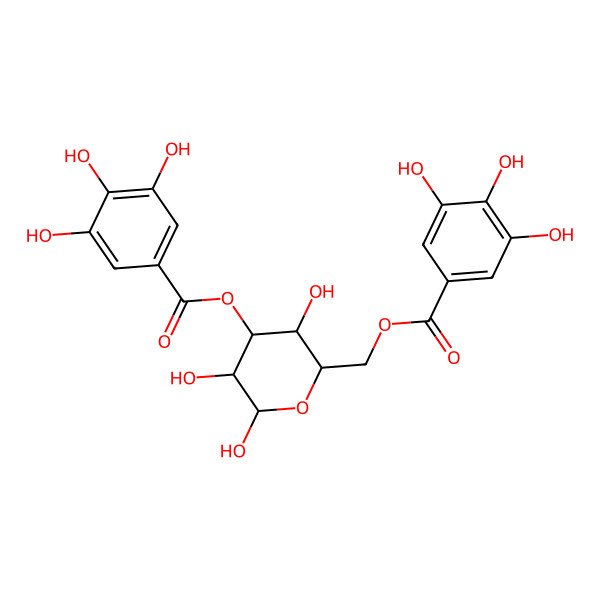 2D Structure of galloyl(-3)[galloyl(-6)]b-Glc