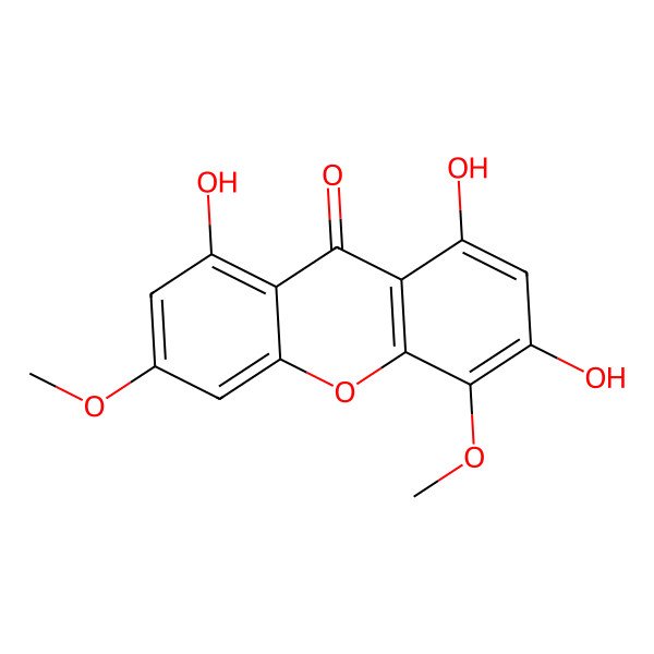 2D Structure of 1,3,8-Trihydroxy-4,6-dimethoxyxanthen-9-one