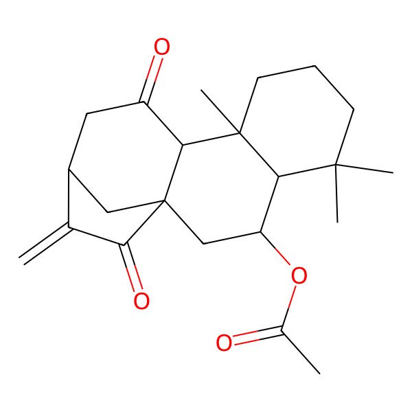 2D Structure of [(1S,3S,4R,9R,10S,13S)-5,5,9-trimethyl-14-methylidene-11,15-dioxo-3-tetracyclo[11.2.1.01,10.04,9]hexadecanyl] acetate