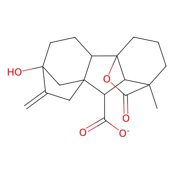 2D Structure of gibberellin A20(1-) 2D Structure of gibberellin A20(1-)