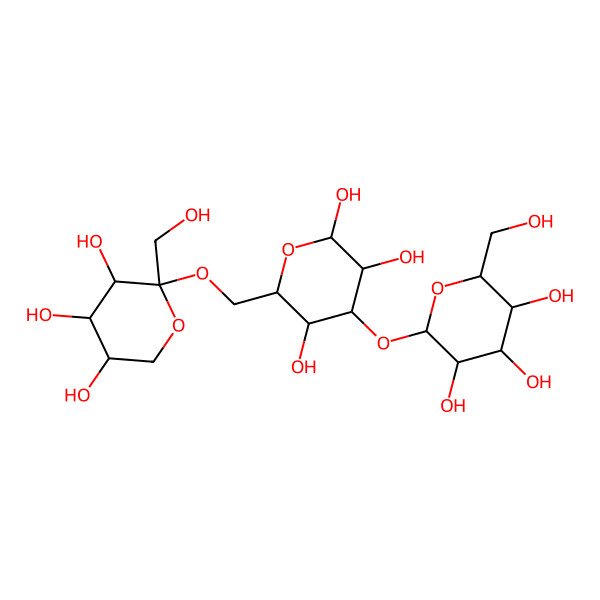 2D Structure of Glc(b1-3)[Fru(b2-6)]a-Glc