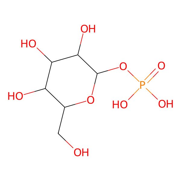 2D Structure of D-glucopyranose 1-phosphate