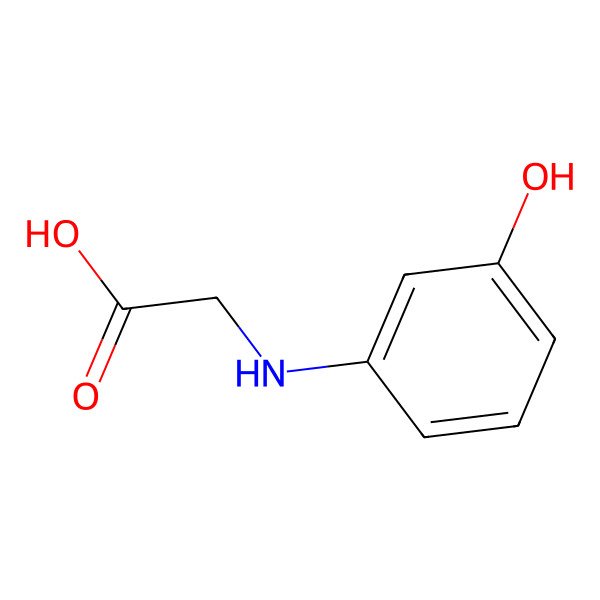 2D Structure of Glycine, N-(3-hydroxyphenyl)-