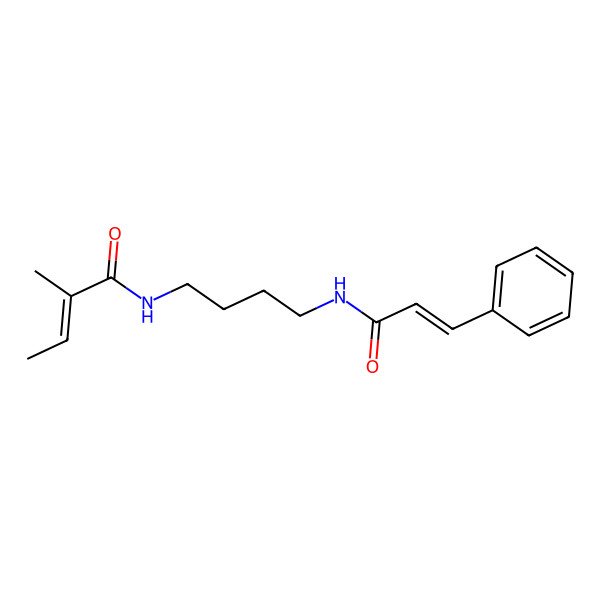 2D Structure of (E)-2-methyl-N-[4-[[(E)-3-phenylprop-2-enoyl]amino]butyl]but-2-enamide