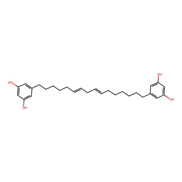 2D Structure of 5-[(7E,10E)-16-(3,5-dihydroxyphenyl)hexadeca-7,10-dienyl]benzene-1,3-diol