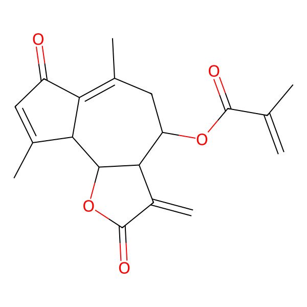 2D Structure of [(3aR,4R,9aS,9bR)-6,9-dimethyl-3-methylidene-2,7-dioxo-4,5,9a,9b-tetrahydro-3aH-azuleno[4,5-b]furan-4-yl] 2-methylprop-2-enoate