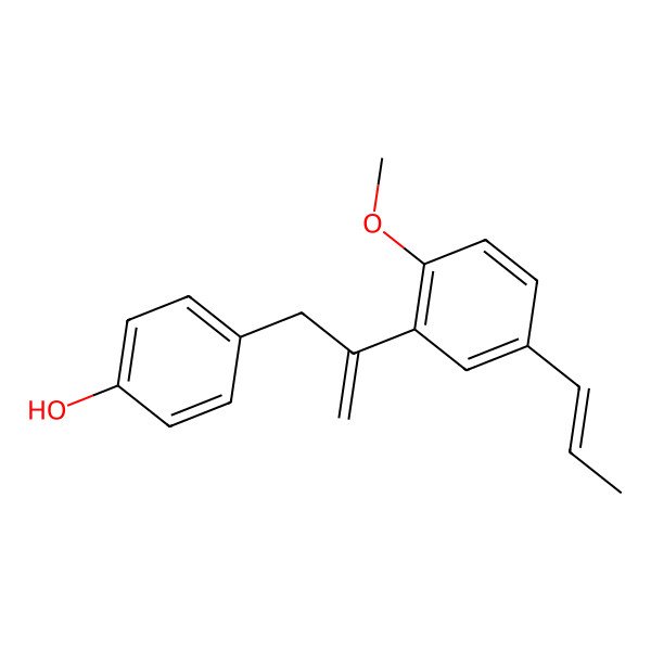 2D Structure of 4-[2-[2-methoxy-5-[(E)-prop-1-enyl]phenyl]prop-2-enyl]phenol
