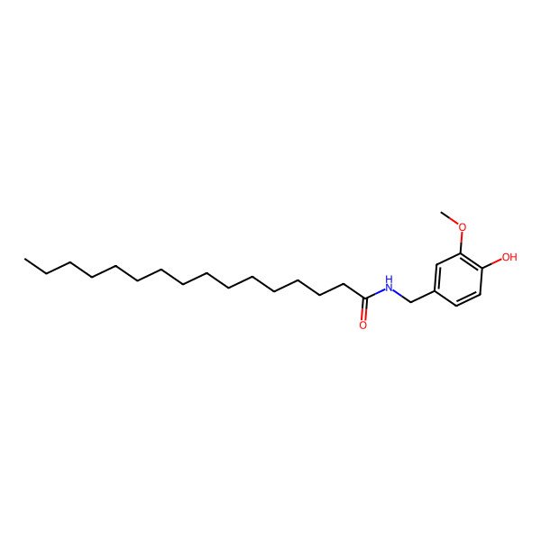 2D Structure of Hexadecanamide, N-[(4-hydroxy-3-methoxyphenyl)methyl]-