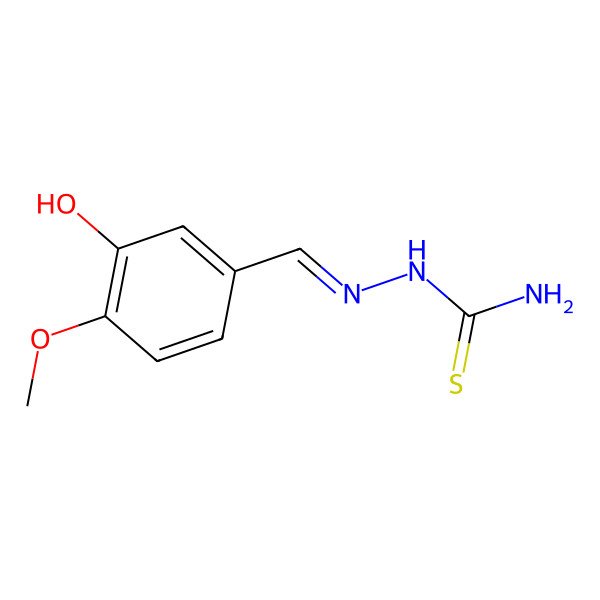 2D Structure of Hydrazinecarbothioamide, 2-[(3-hydroxy-4-methoxyphenyl)methylene]-