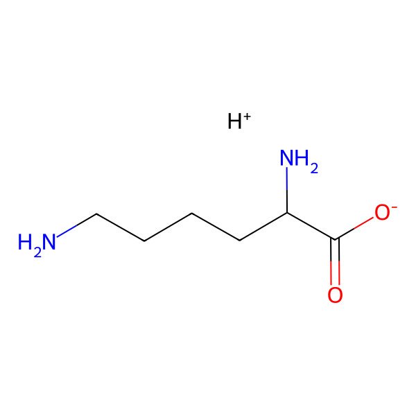2D Structure of (2S)-2,6-diaminohexanoate;hydron
