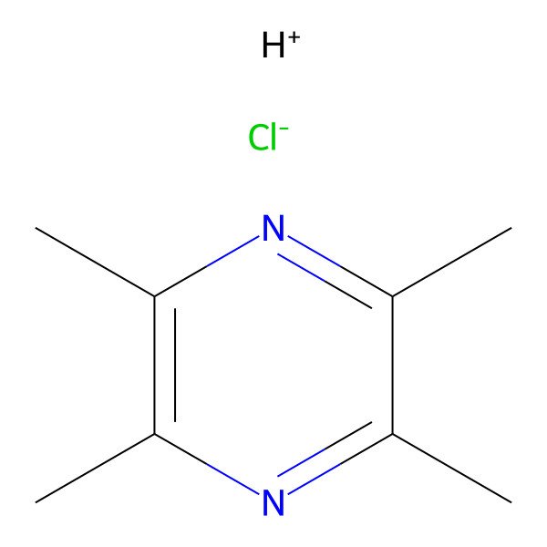 2D Structure of Hydron;2,3,5,6-tetramethylpyrazine;chloride
