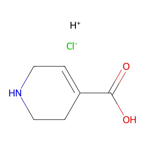 2D Structure of Hydron;1,2,3,6-tetrahydropyridine-4-carboxylic acid;chloride