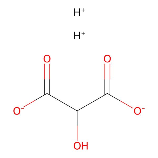2D Structure of Hydron;2-hydroxypropanedioate
