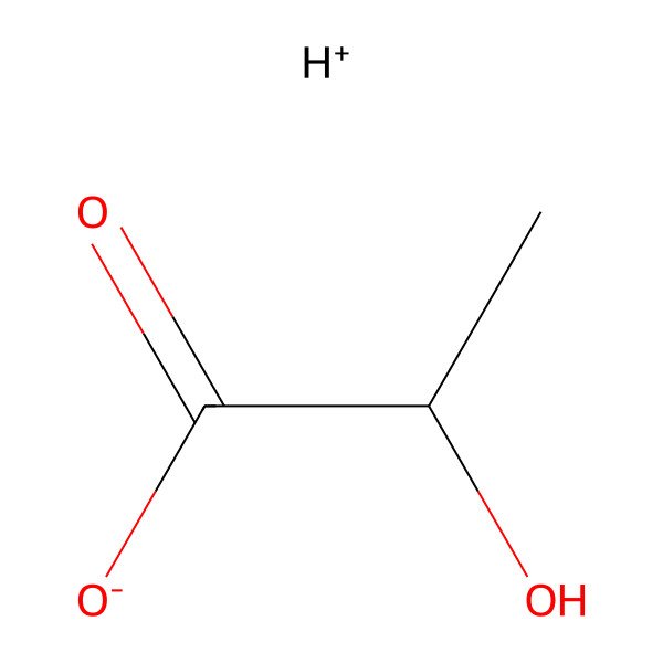 2D Structure of Hydron;2-hydroxypropanoate