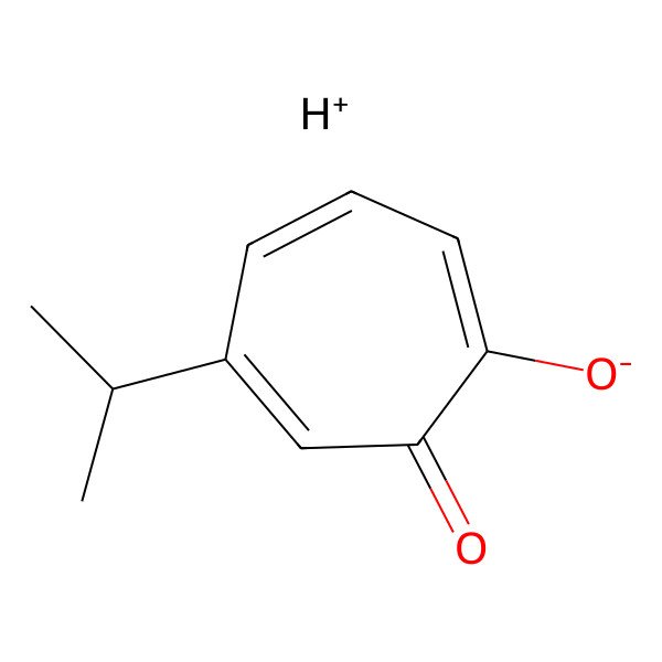 2D Structure of hydron;7-oxo-5-propan-2-ylcyclohepta-1,3,5-trien-1-olate