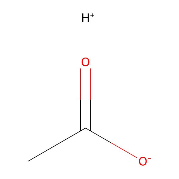 2D Structure of Hydron;acetate