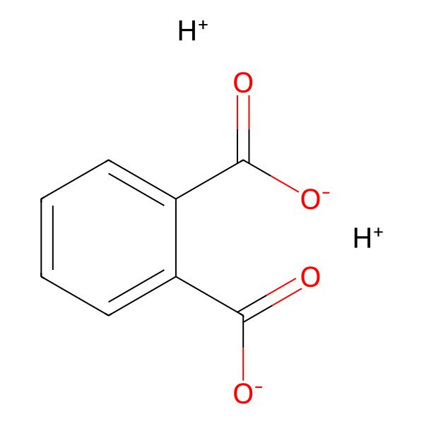2D Structure of Hydron;phthalate