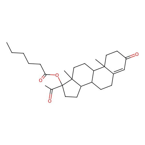 2D Structure of Hydroxyprogesterone caproate