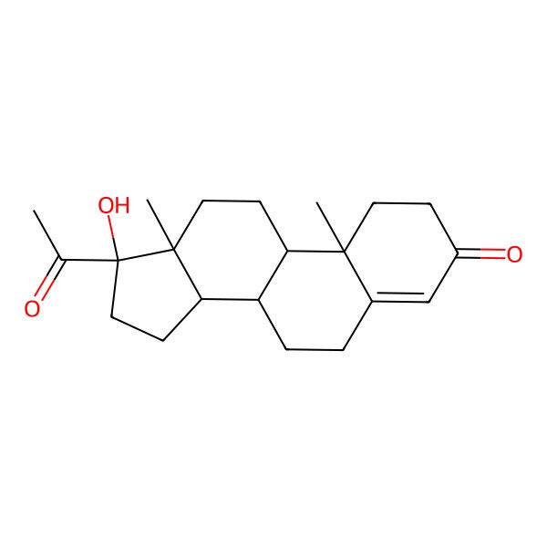 2D Structure of Hydroxyprogesterone