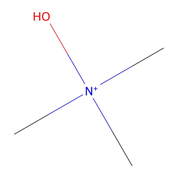 2D Structure of Hydroxytrimethylaminium