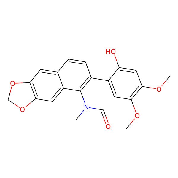 2D Structure of N-[6-(2-hydroxy-4,5-dimethoxyphenyl)benzo[f][1,3]benzodioxol-5-yl]-N-methylformamide