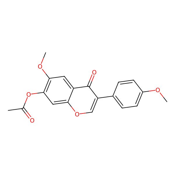 2D Structure of Isoflavone, 7-hydroxy-4',6-dimethoxy-, acetate