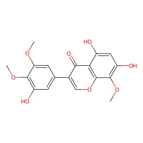 2D Structure of 5,7-Dihydroxy-3-(3-hydroxy-4,5-dimethoxyphenyl)-8-methoxychromen-4-one 2D Structure of 5,7-Dihydroxy-3-(3-hydroxy-4,5-dimethoxyphenyl)-8-methoxychromen-4-one