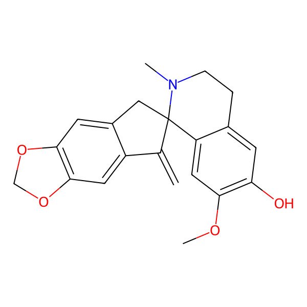 2D Structure of (1S)-7-methoxy-2-methyl-7'-methylidenespiro[3,4-dihydroisoquinoline-1,6'-5H-cyclopenta[f][1,3]benzodioxole]-6-ol