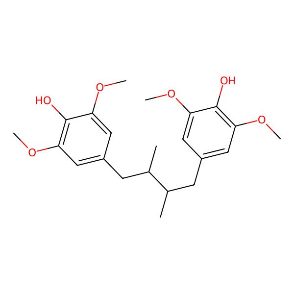 2D Structure of 4-[4-(4-Hydroxy-3,5-dimethoxyphenyl)-2,3-dimethylbutyl]-2,6-dimethoxyphenol