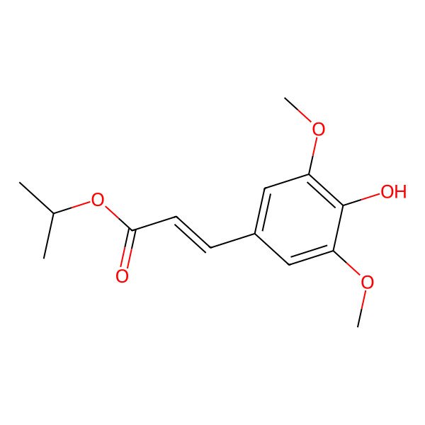 2D Structure of propan-2-yl (E)-3-(4-hydroxy-3,5-dimethoxyphenyl)prop-2-enoate 2D Structure of propan-2-yl (E)-3-(4-hydroxy-3,5-dimethoxyphenyl)prop-2-enoate